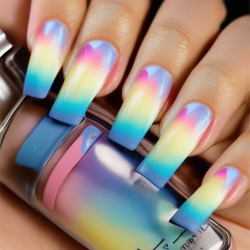 Ombre nails Rainbow colours Posh and Cute